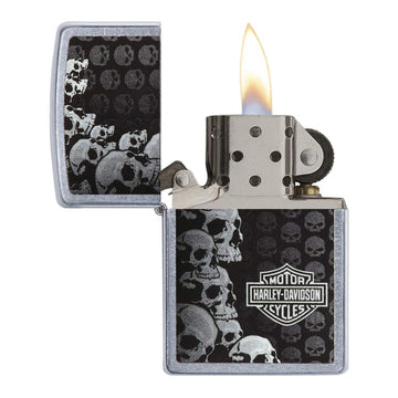 Zippo Harley-Davidson Chrome Finish Multi Skulls