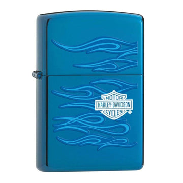 Zippo Harley-Davidson High Polish Blue With Flame