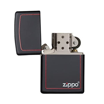 Zippo Lighter Classic Black Red Matte Colour Image