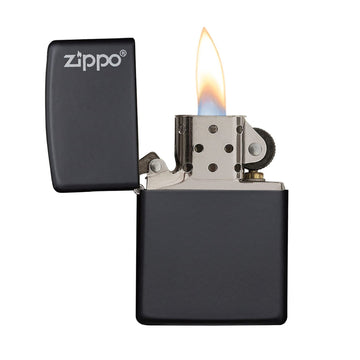 Zippo Lighter Classic Black Matte Zippo Logo