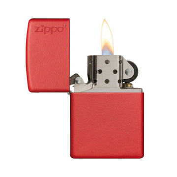 Red Matte Regular Logo Zippo Lighter