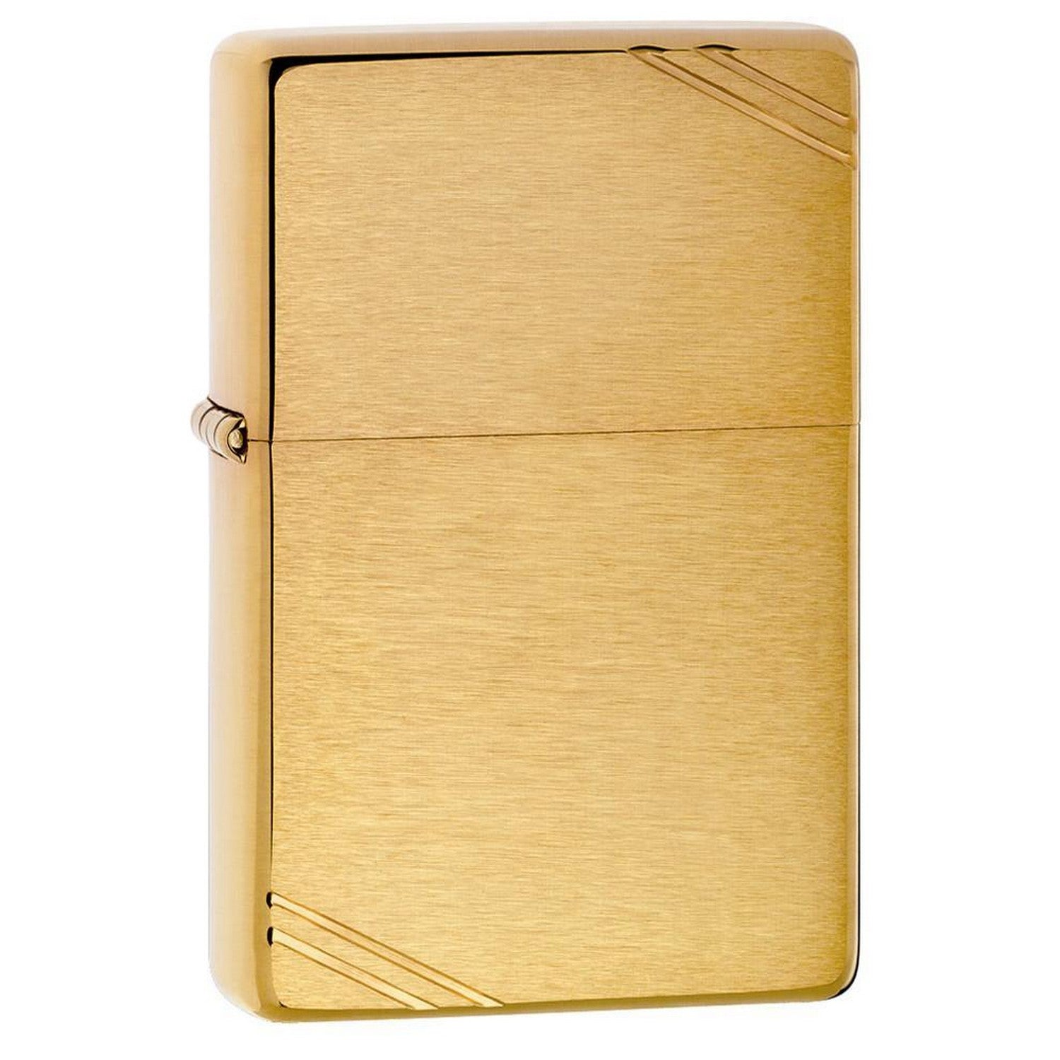 Zippo Brushed Brass Vintage Slashes Design Lighter