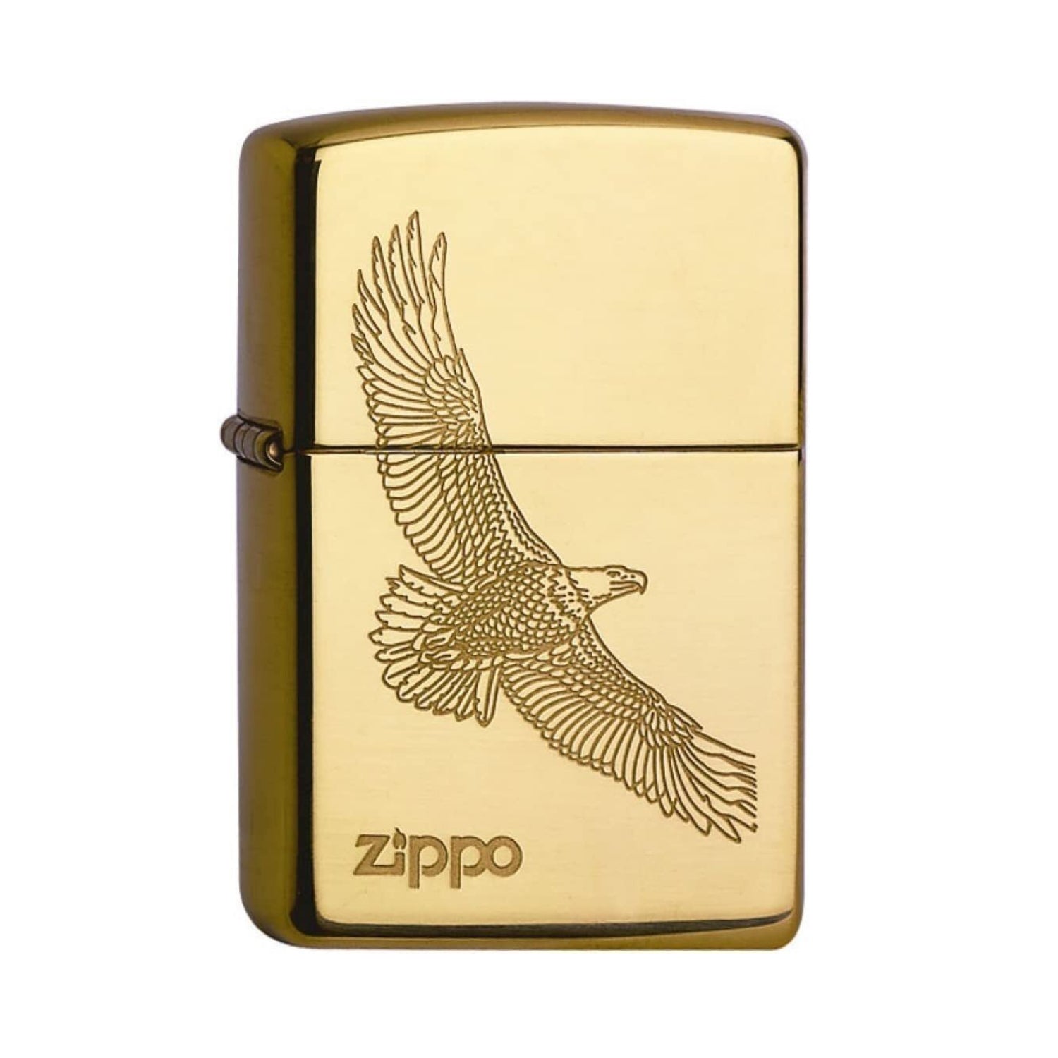 Zippo Lighter Eagle Laser Engraved High Polish Brass