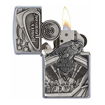 Zippo Harley-Davidson Silver Engine Surprise Emblem