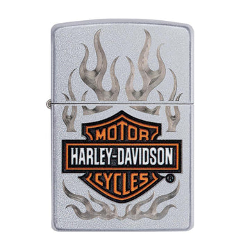 Zippo Harley-Davidson Satin Chrome Flame Colour Image