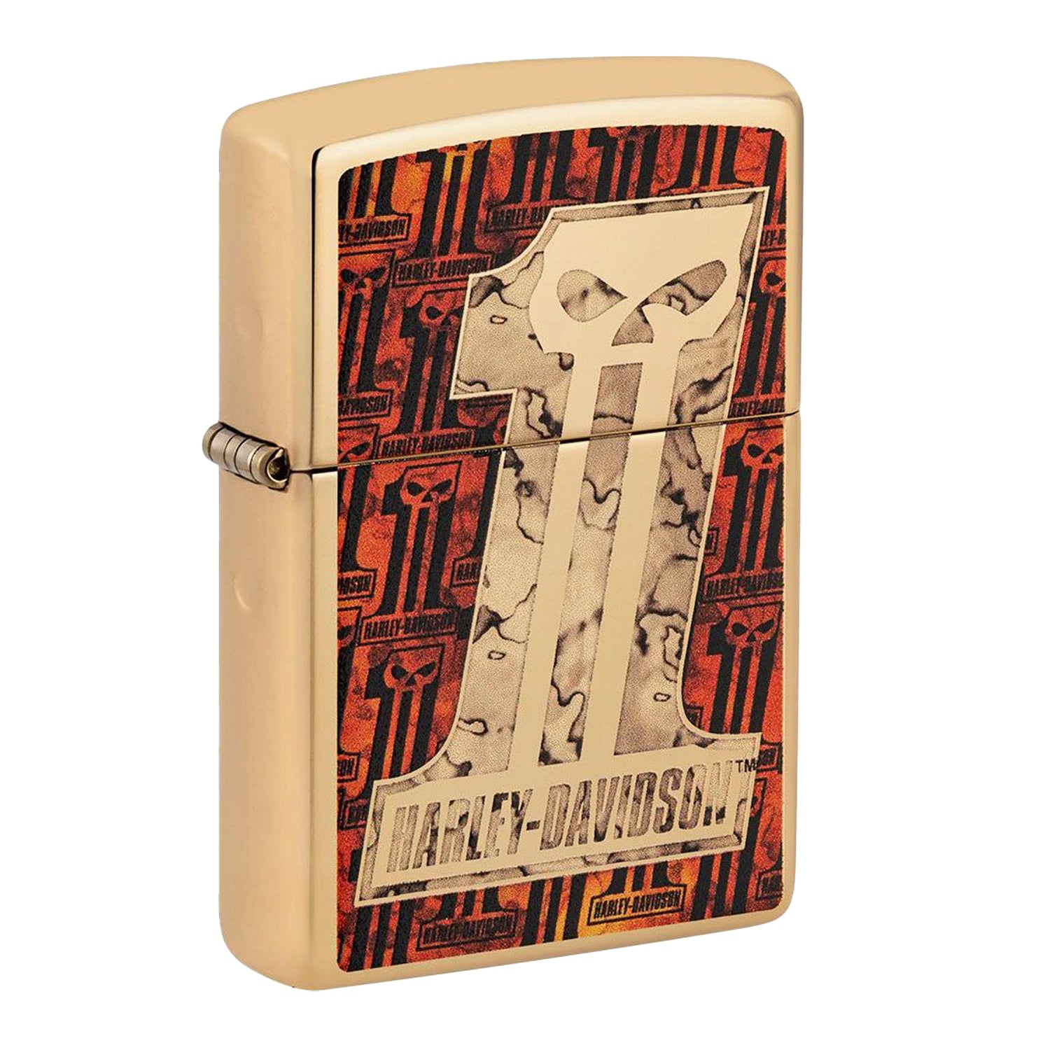 Zippo Harley-Davidson High Polish Brass Original #1 Skull Fusion