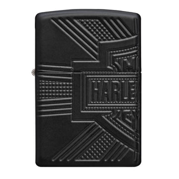 Zippo Harley-Davidson Matt Black Leather Gear