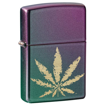 Zippo Iridescent Green Leaf Refillable Lighter