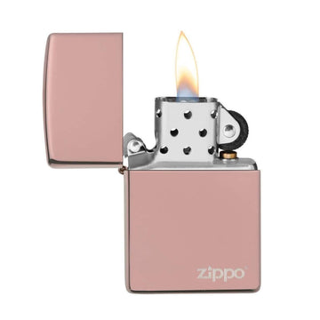 Zippo Lighter Classic High Polish Rose Gold Zippo Logo