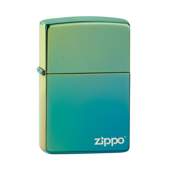 Zippo Lighter Classic High Polish Teal Zippo Logo