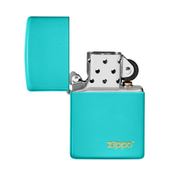 Zippo Lighter Founder Set Flat Turquoise Laser Engraved