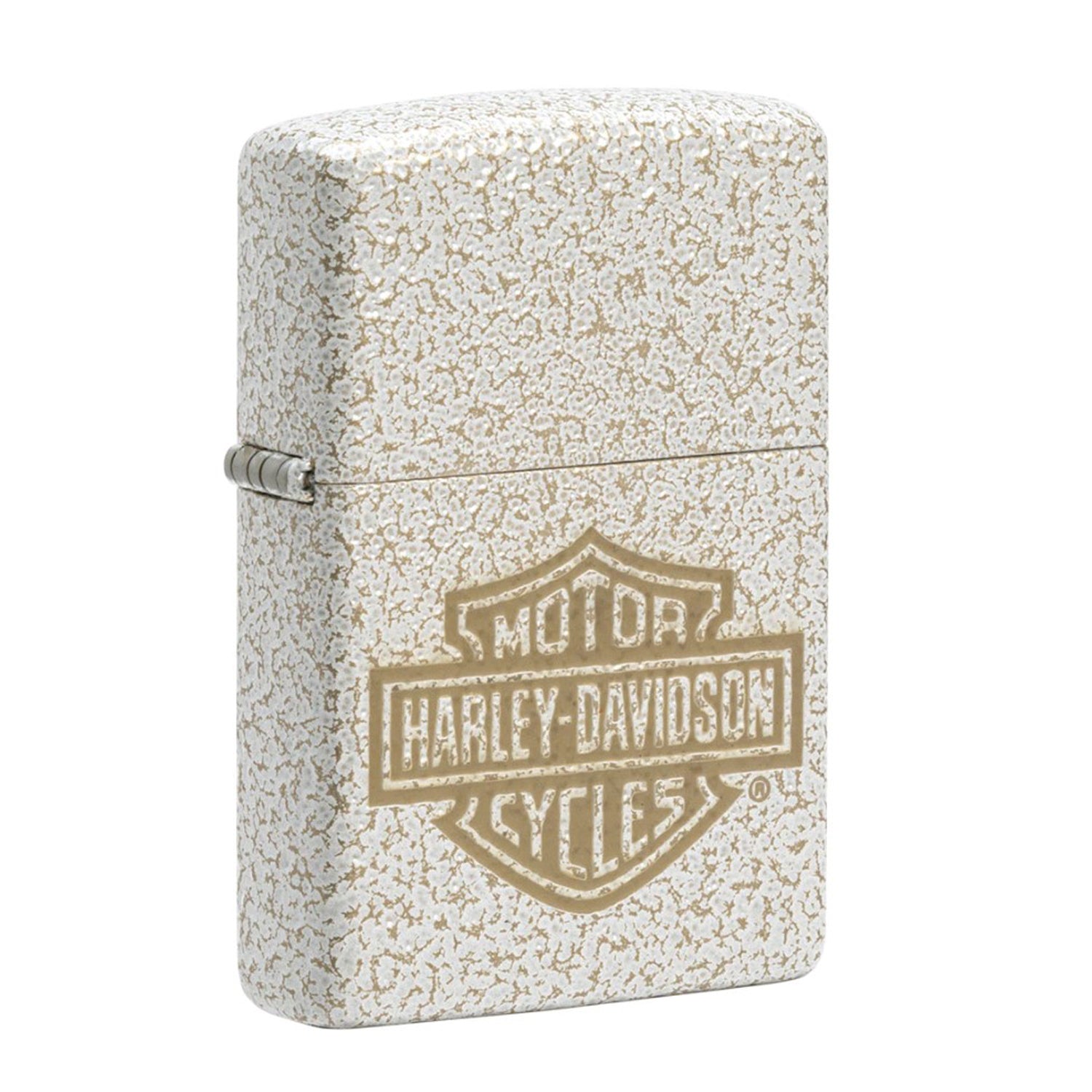 Zippo Harley-Davidson White Gold Mercury Glass Laser Engrave