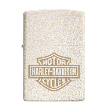 Zippo Harley-Davidson White Gold Mercury Glass Laser Engrave