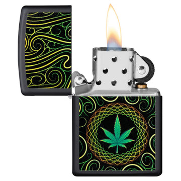 Zippo Cannabis Black Matte Lighter