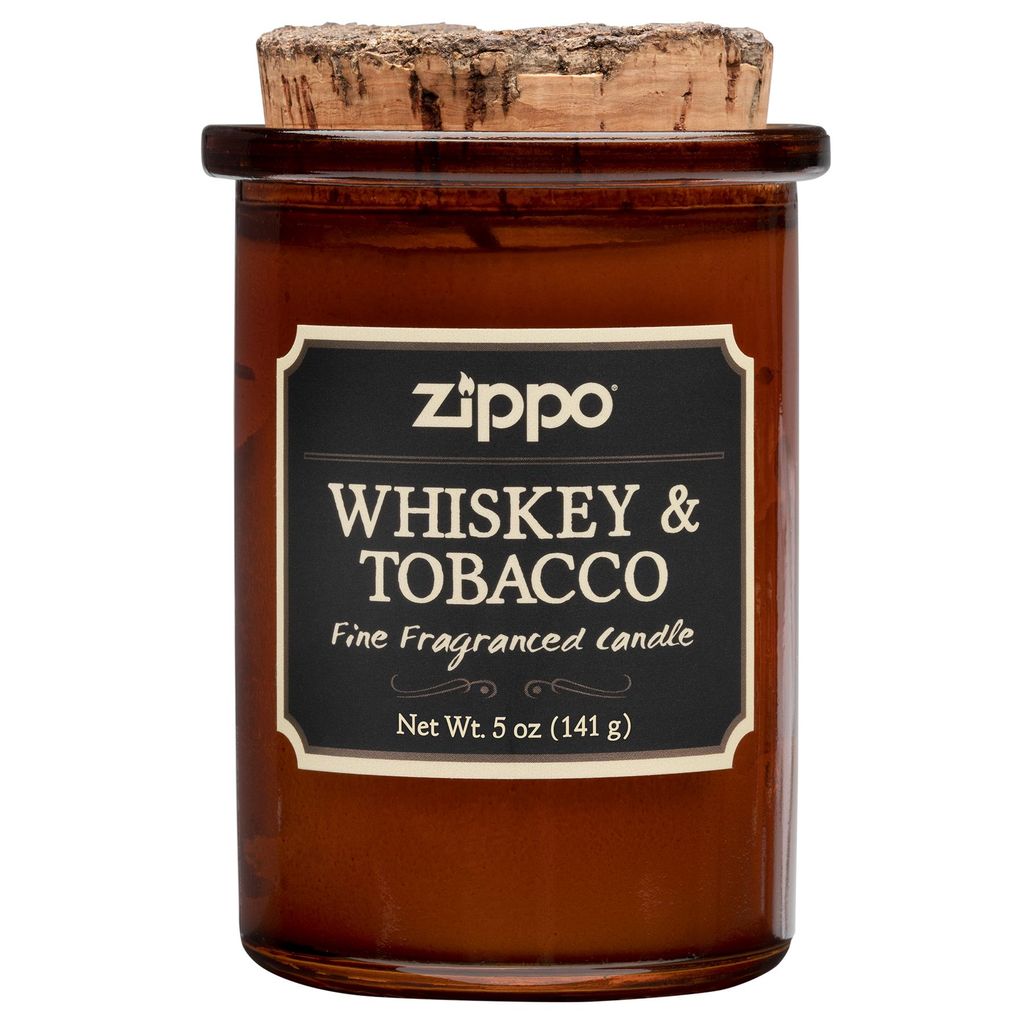 Zippo Spirit Whiskey and Tobacco Fine Fragranced 35 Hours Glass Candle Jar