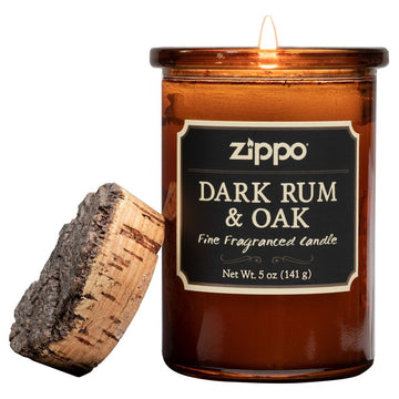 Zippo Spirit Dark Rum and Oak Fine Fragranced 35 Hours Glass Candle Jar