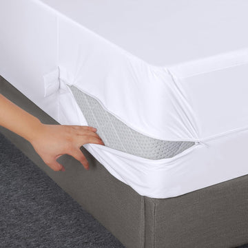 Waterproof Anti Allergy Zipped Fully Encasement Mattress Protector, Super King