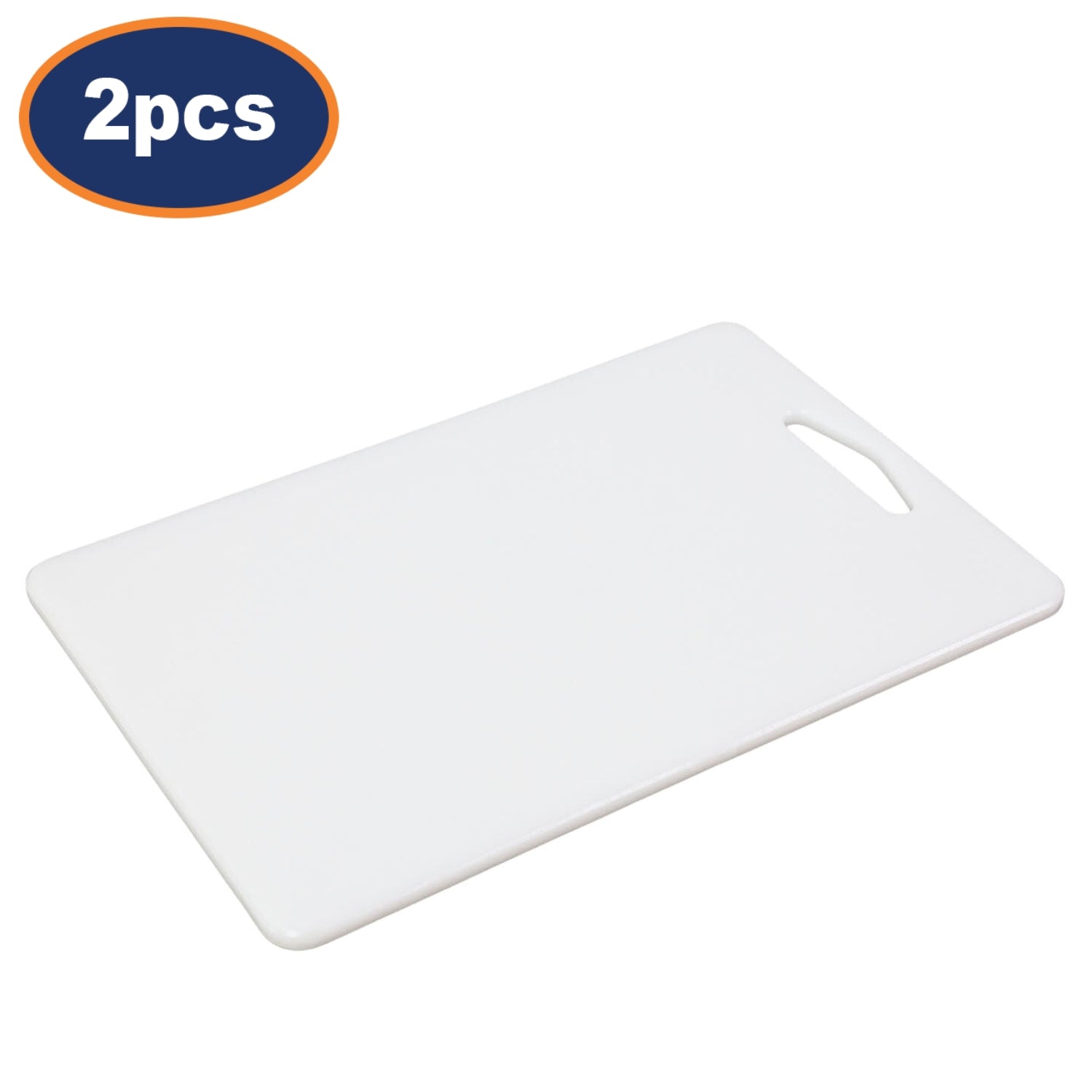 2Pcs White Rectangle LDPE Non-Toxic Cutting Board With Handle