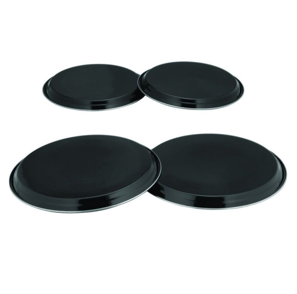 4pcs Stainless Steel Black 18cm & 15cm Hob Covers