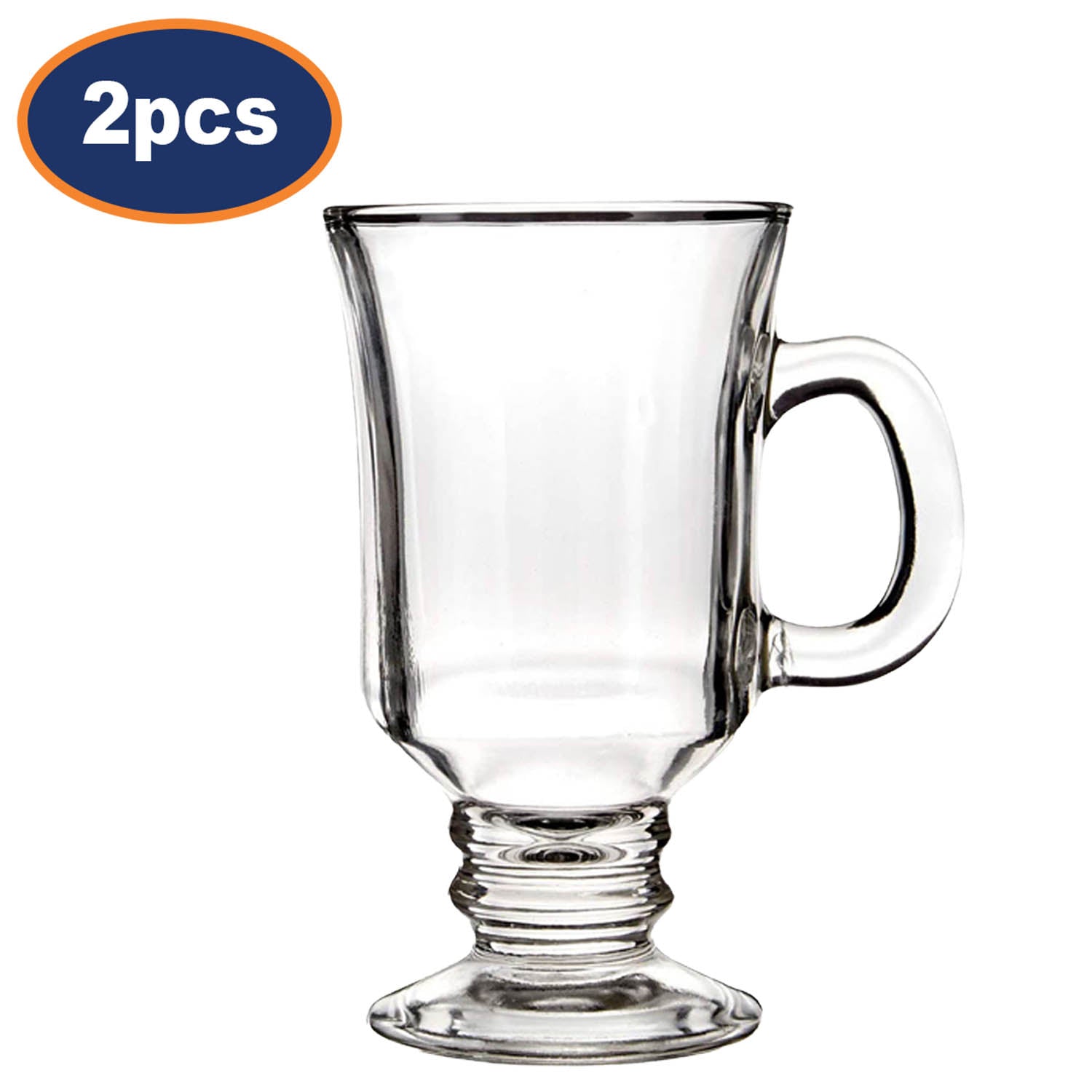 2Pcs 250ml Glass Irish Coffee Mugs