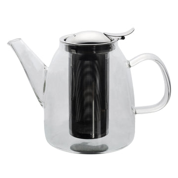 800ml Clear Glass Long Spout Tea Maker Teapot With Stainless Steel Infuser Lid