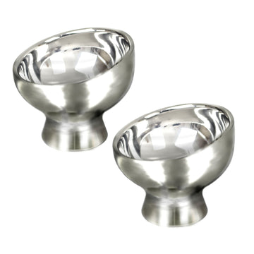 2Pcs Stainless Steel Double Wall Dessert Bowl