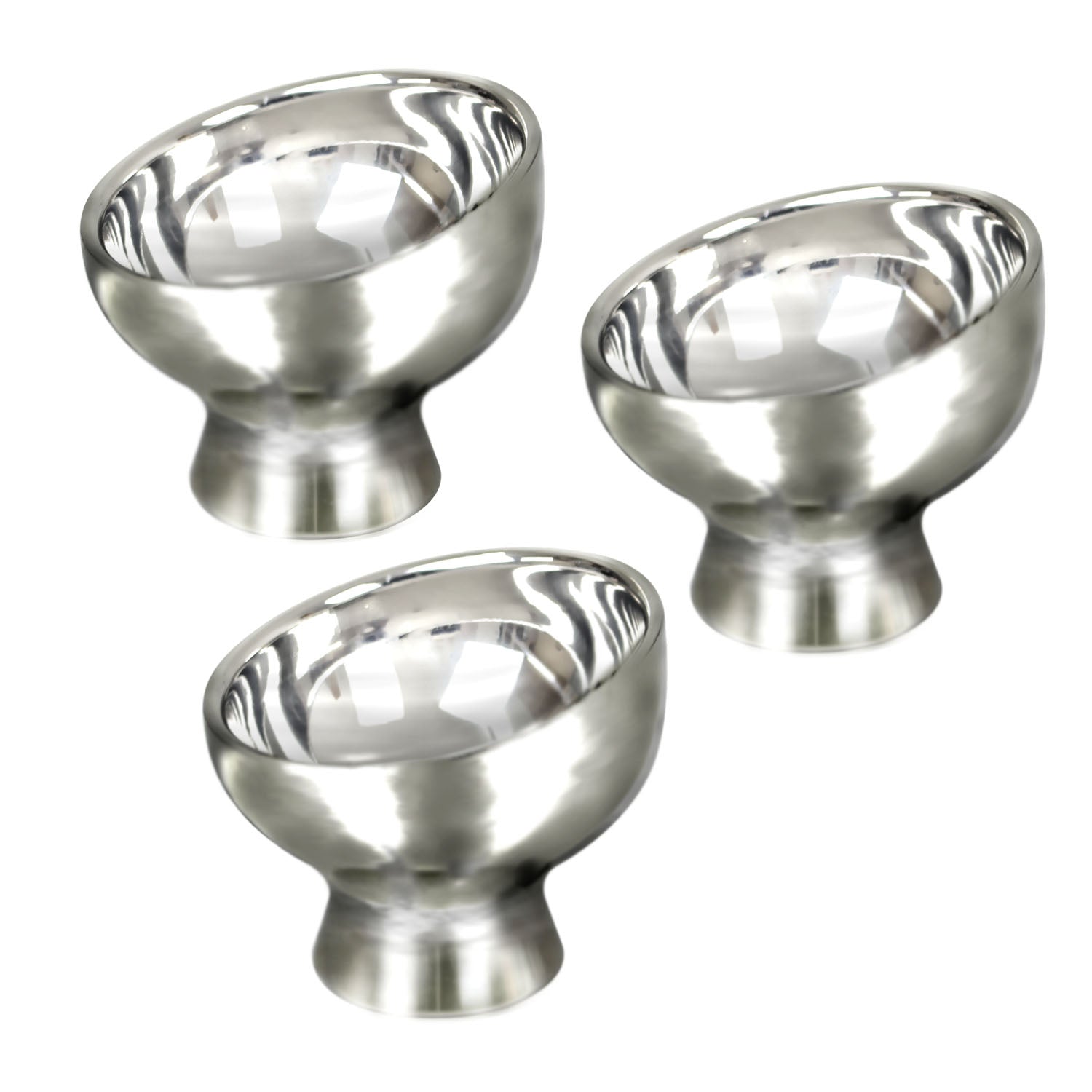 3Pcs Stainless Steel Double Wall Dessert Bowl