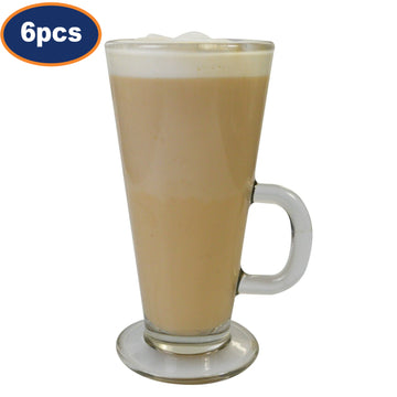 6Pcs 250ml Clear Glass Coffee Mug