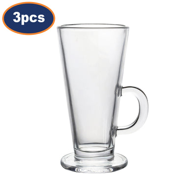 3Pcs Sunnex 250ml Clear Conic Latte Glasses