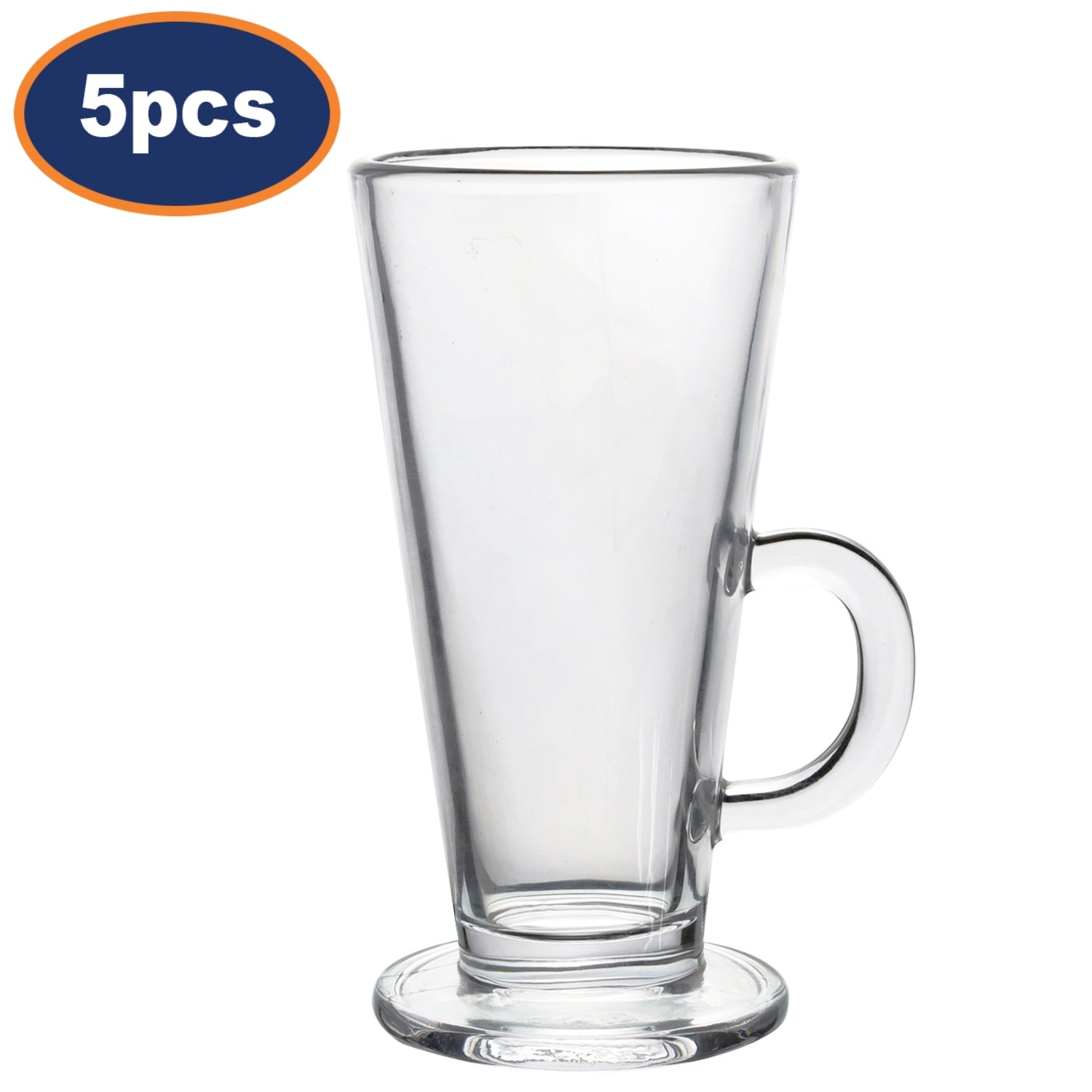 5Pcs Sunnex 250ml Clear Conic Latte Glasses