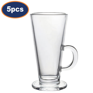 5Pcs Sunnex 250ml Clear Conic Latte Glasses
