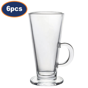 6Pcs Sunnex 250ml Clear Conic Latte Glasses