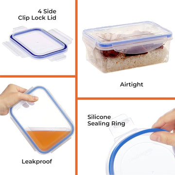 900ml Plastic Leakproof Clip Lock BPA Free Food Storage Container