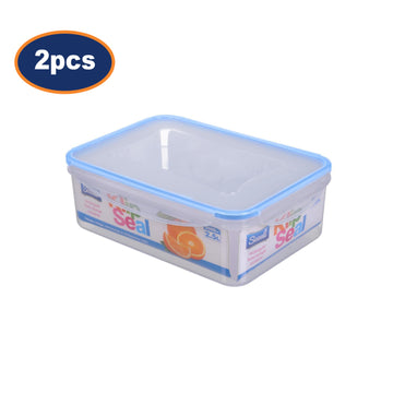 2Pcs 2.5L BPA Free Clip Lock Lid  Rectangular Food Storage Container
