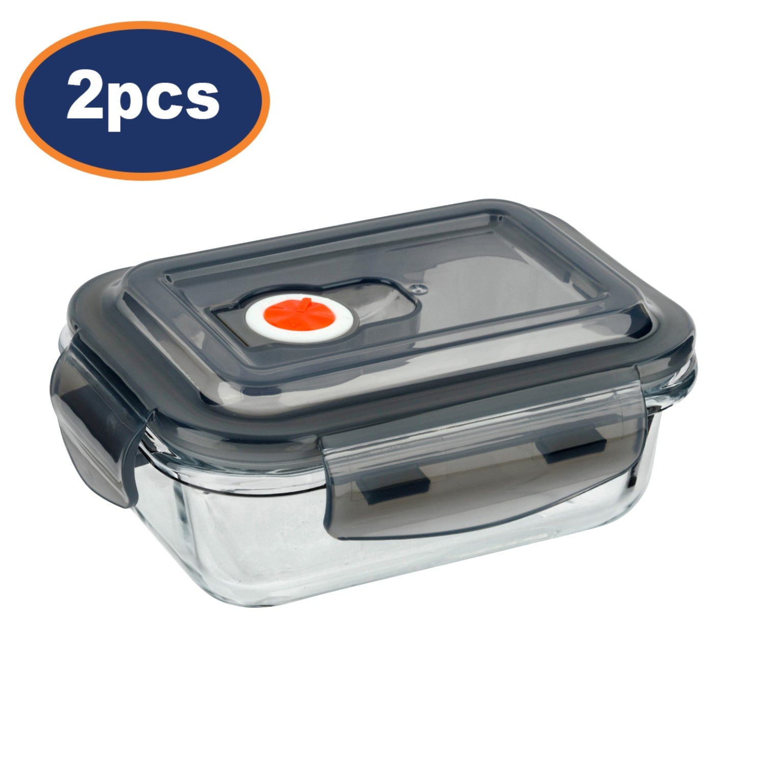 2Pcs 380ml Glass Clip Lock Container by Sozali