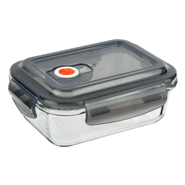 2Pcs 620ml Glass Clip Lock Food Storage Container with Vented Lid