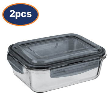 2Pcs 1.6L Glass Clip Lock Container by Sozali