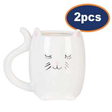 2pc Gigil Cat Shape 470ml Novelty Mug