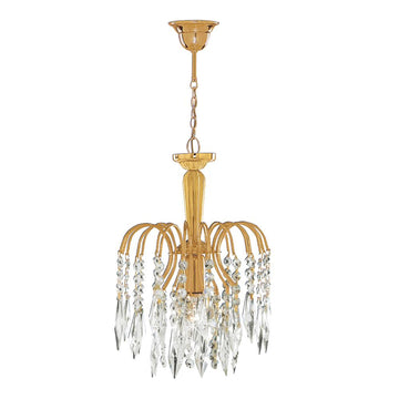 1 Light Shower Waterfall Pendant Chandelier Gold Plated Finish