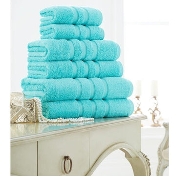 100% Cotton Zero Twist Hand Towel - Aqua - Bonnypack