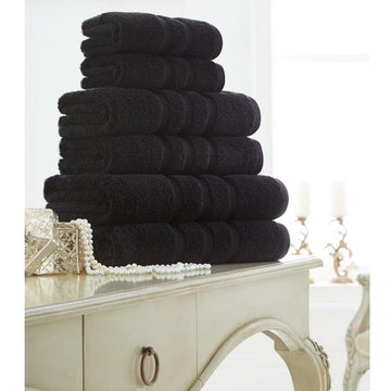 100% Cotton Zero Twist Hand Towel - Black