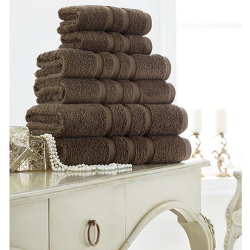 100% Cotton Zero Twist Hand Towel - Cocoa Brown