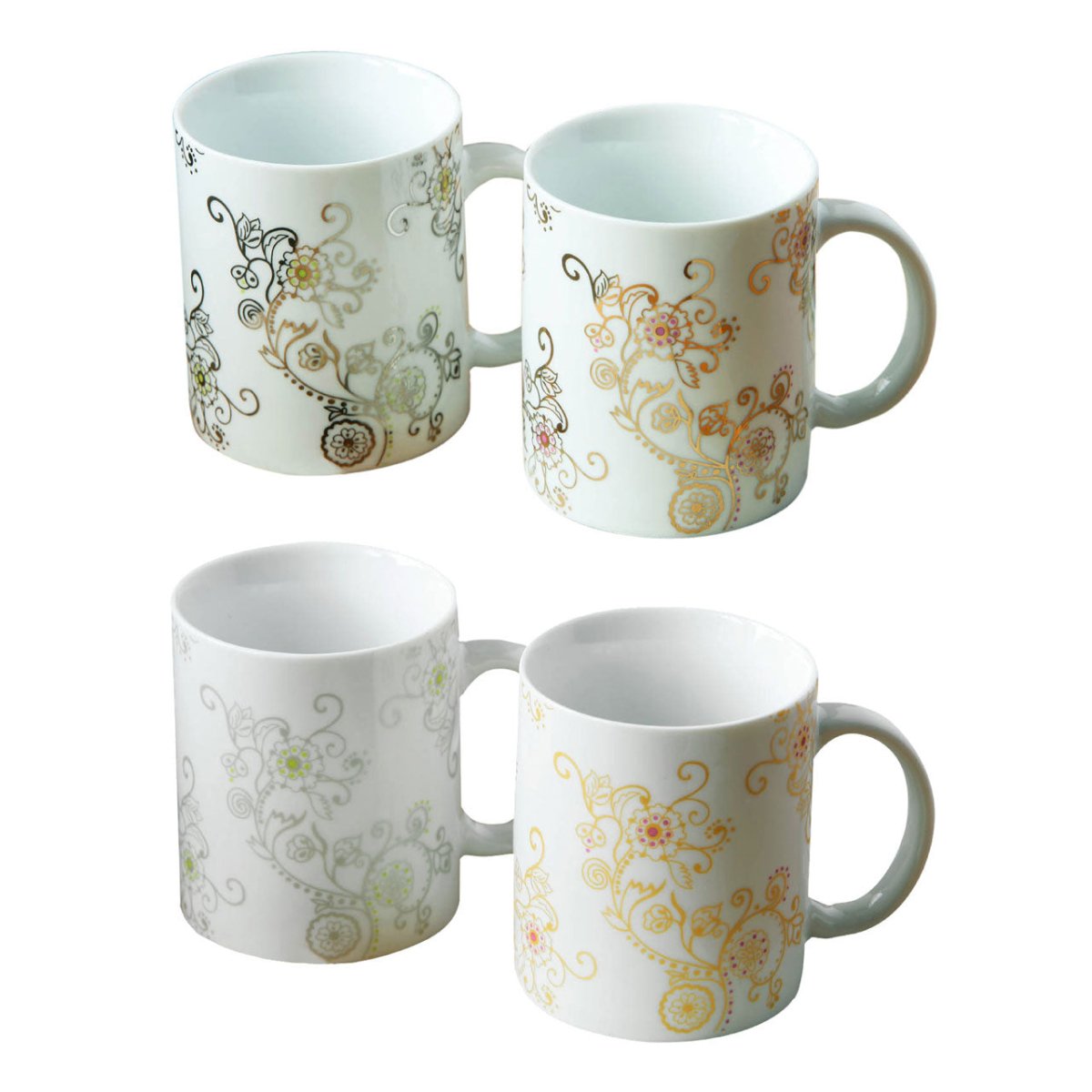 11Oz Mug Metallic Oriental Blossom 2 Asst (Porcelain) - Bonnypack