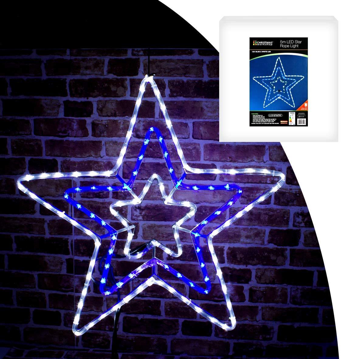 120 LED Blue White 5M Star Shape Christmas Light Decoration - Bonnypack