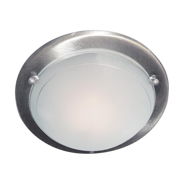 12in Silver Modern Metal Glass Flush Fitting Ceiling Recessed Light