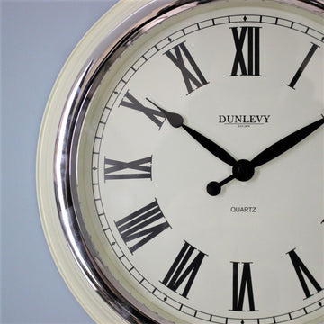 14 Inch Round Cream Quartz Wall Analogue Indoor Clock - Bonnypack