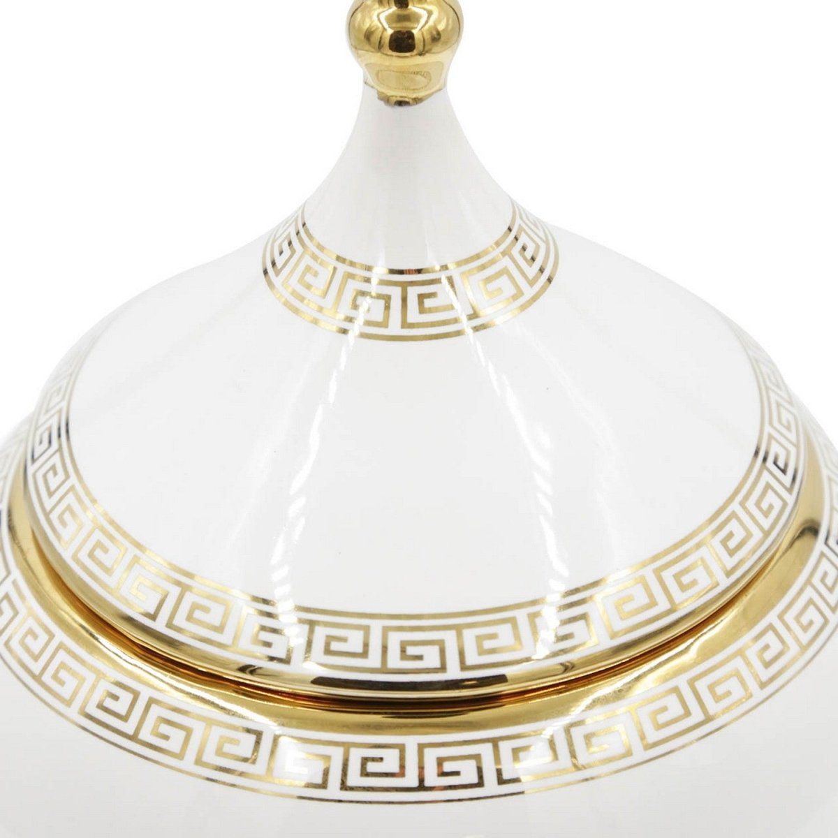 17.5cm Ginger Jar White and Gold - Bonnypack