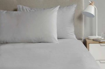 2 x Percale Housewife Pillow Cases Silver Grey - Bonnypack