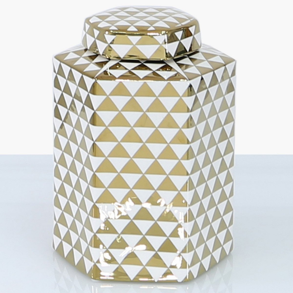 24cm Ginger Jar White And Gold - Bonnypack