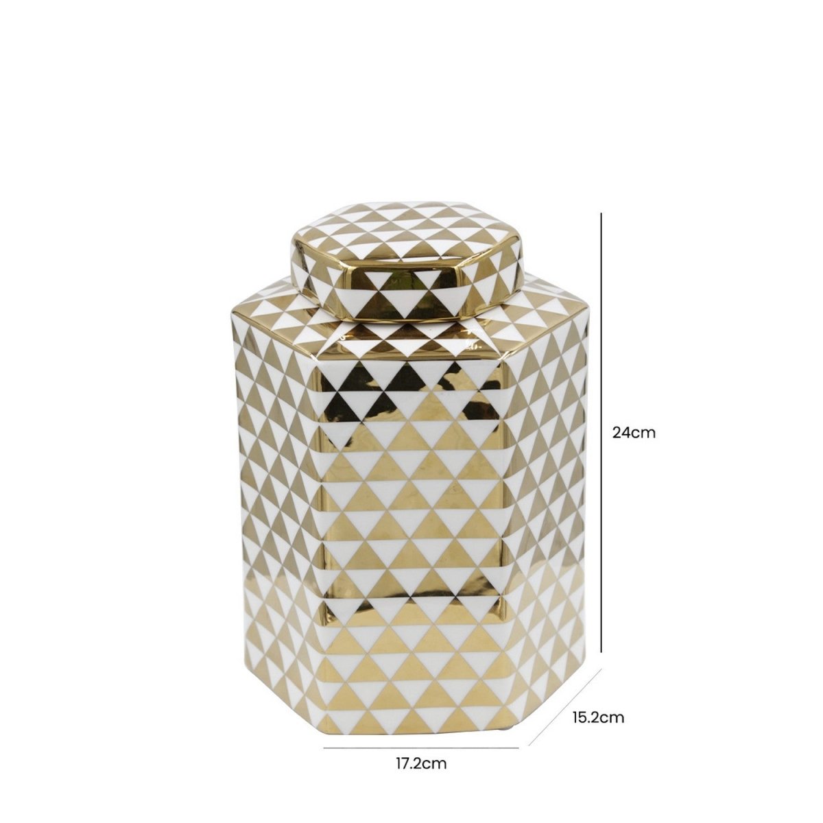 24cm Ginger Jar White And Gold - Bonnypack